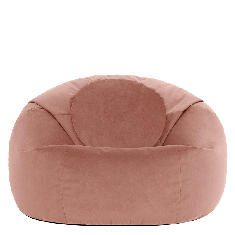 Kingston Velvet Classic Bean Bag Chair - Dawn Pink