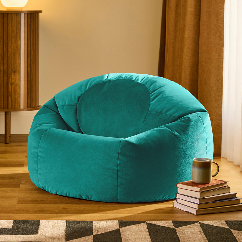 Kingston Velvet Classic Bean Bag Chair - Teal