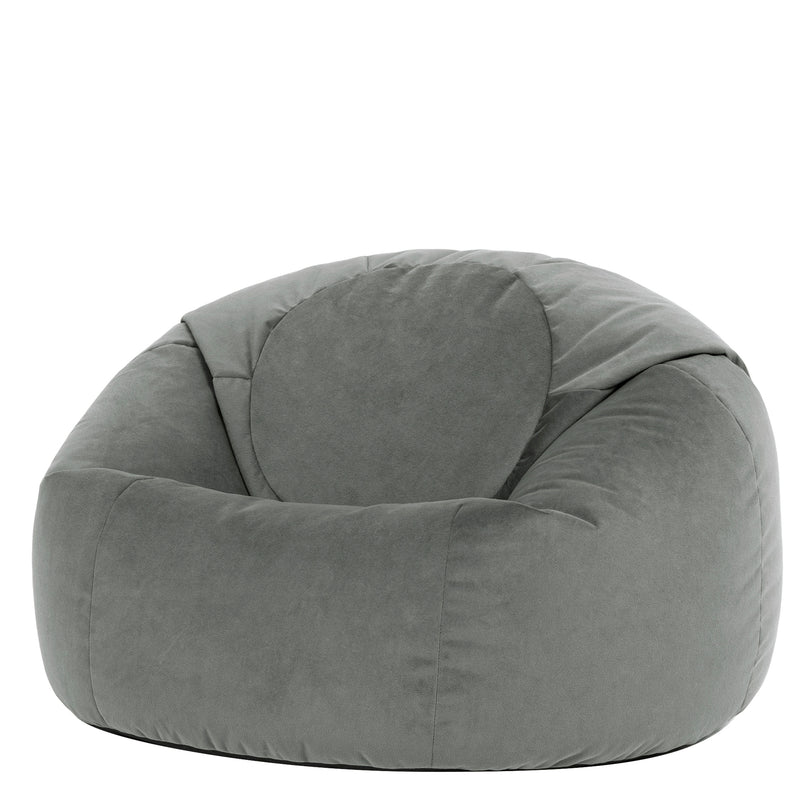 Kingston Velvet Classic Bean Bag Chair - Charcoal Grey