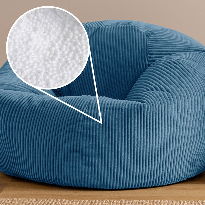 Kingston XL Cord Classic Bean Bag - Denim Blue