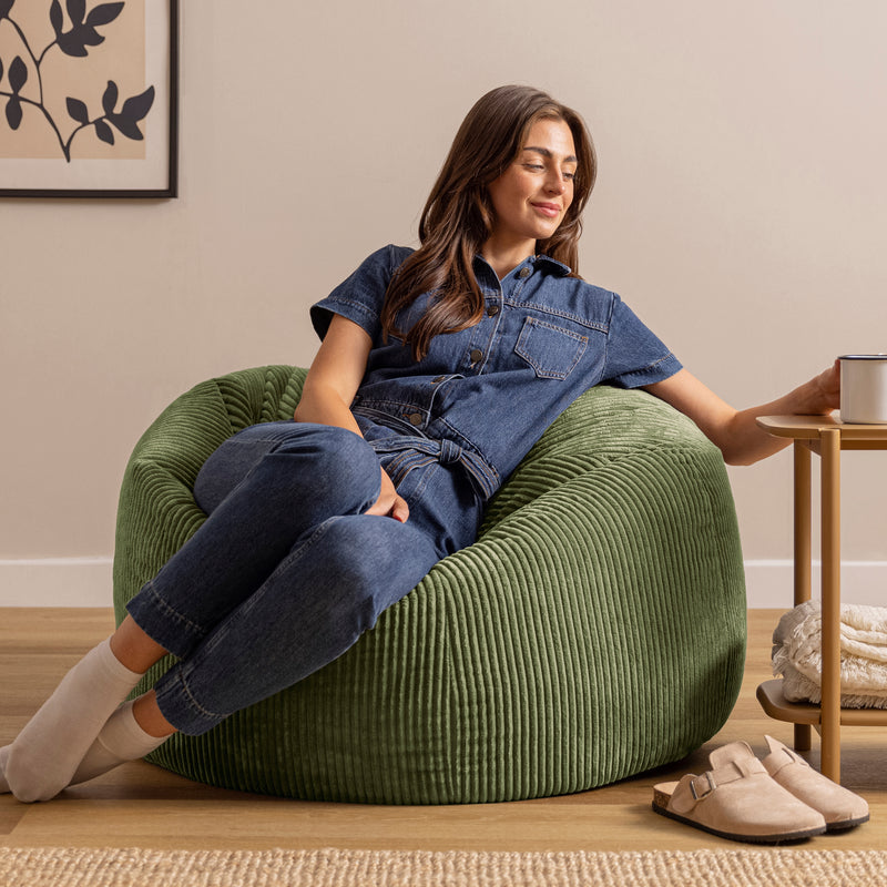 Kingston XL Cord Classic Bean Bag - Sage Green