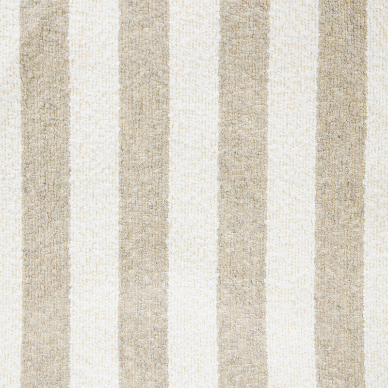 Amara Stripe Bouclé Square Footstool - Natural