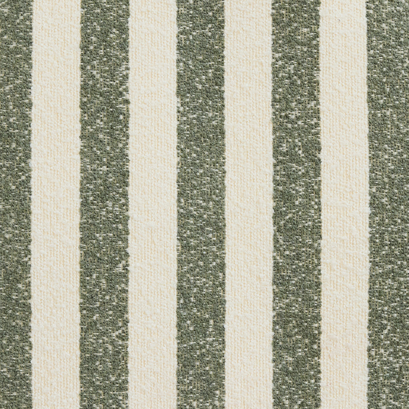 Amara Stripe Bouclé Square Footstool - Olive Green