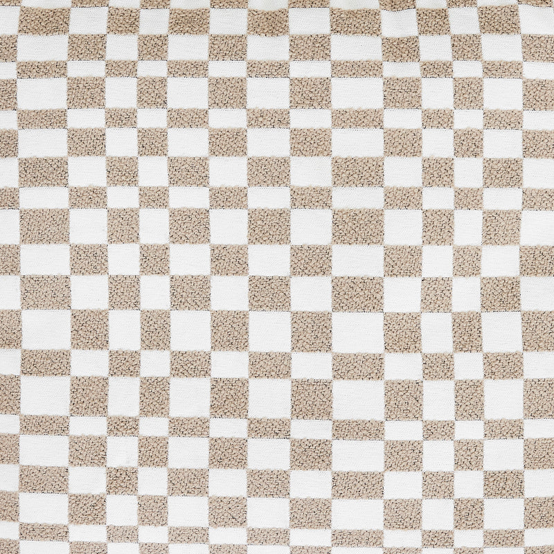 Amara Checkerboard Square Footstool - Natural