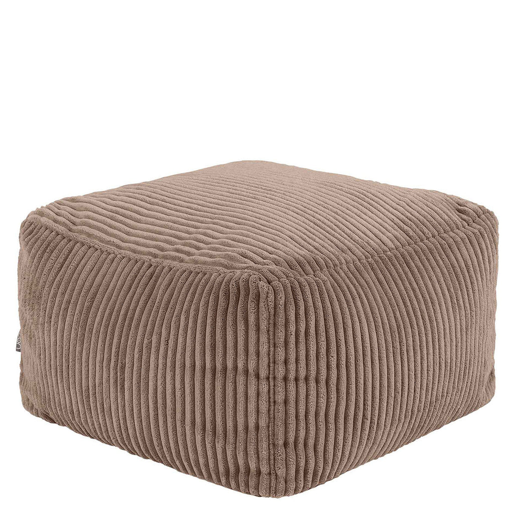 Amara Corduroy Square Footstool Mocha