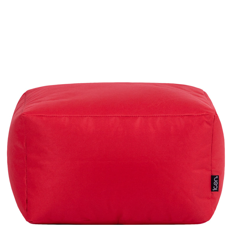 Bean Bag Footstool Indoor-Outdoor - Red