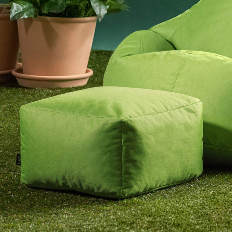 Bean Bag Footstool Indoor-Outdoor - Lime Green