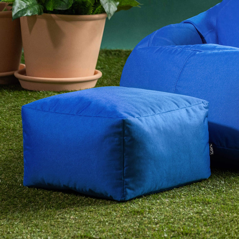 Bean Bag Footstool Indoor-Outdoor - Blue
