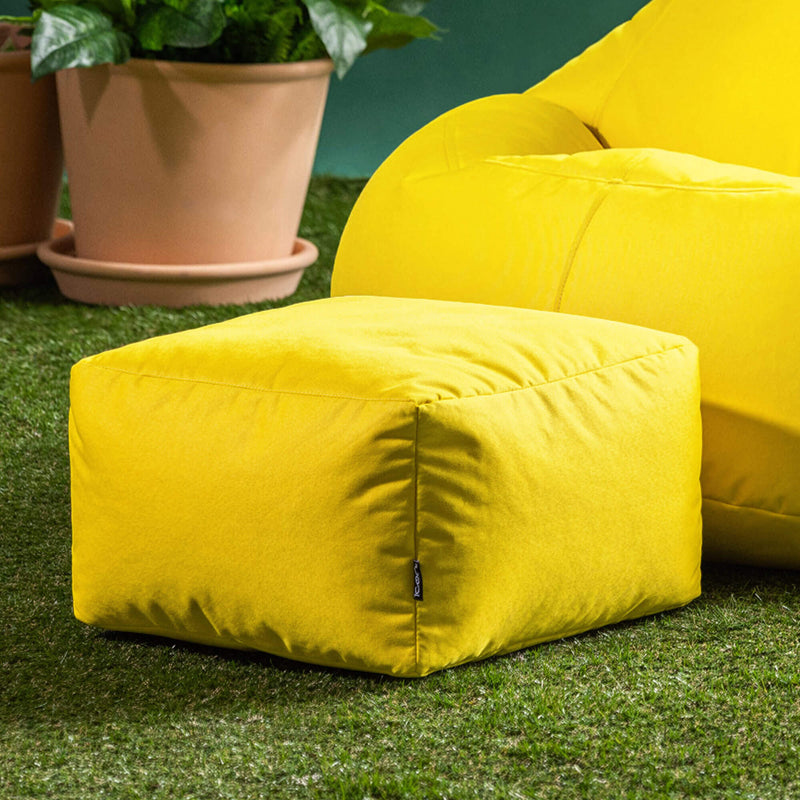 Bean Bag Footstool Indoor-Outdoor - Yellow