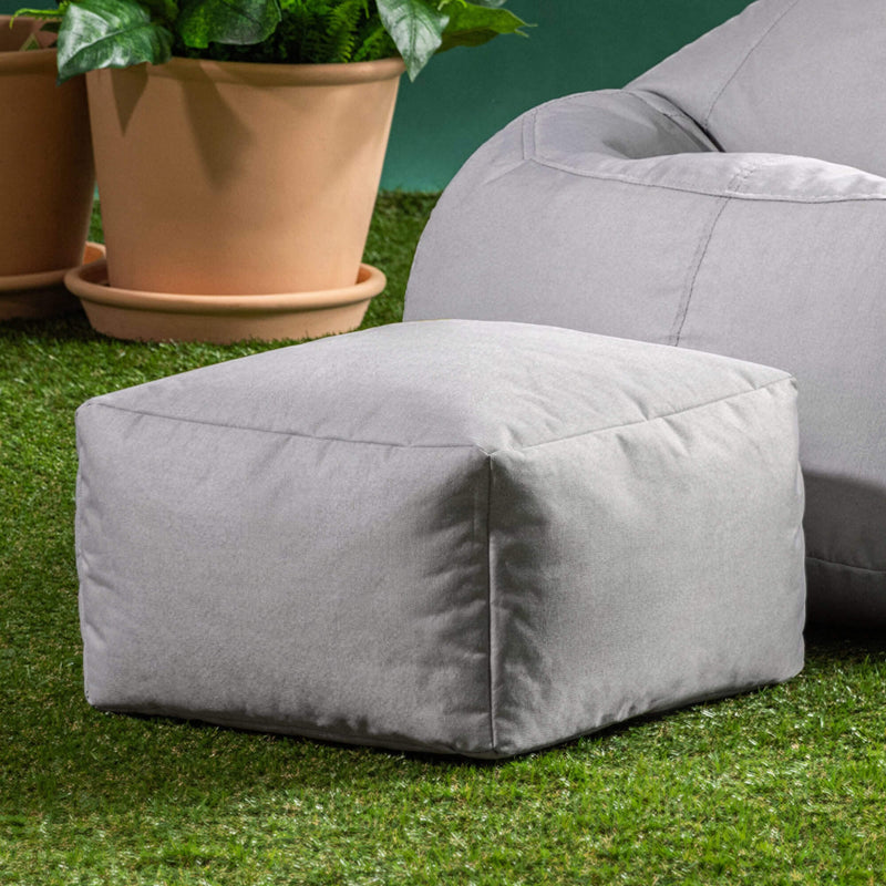 Bean Bag Footstool Indoor-Outdoor - Grey
