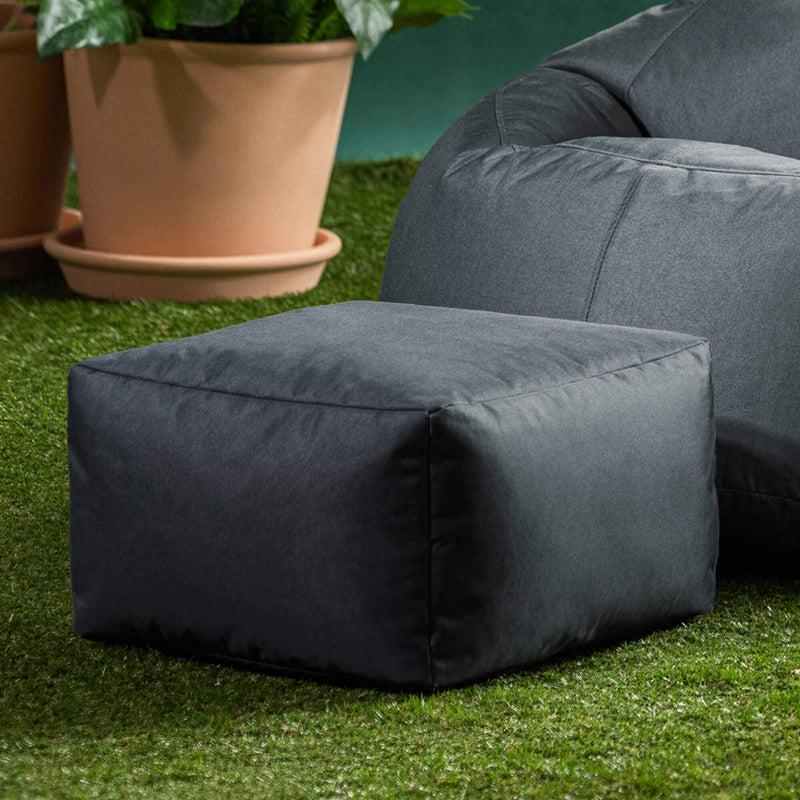Bean Bag Footstool Indoor-Outdoor - Charcoal Grey