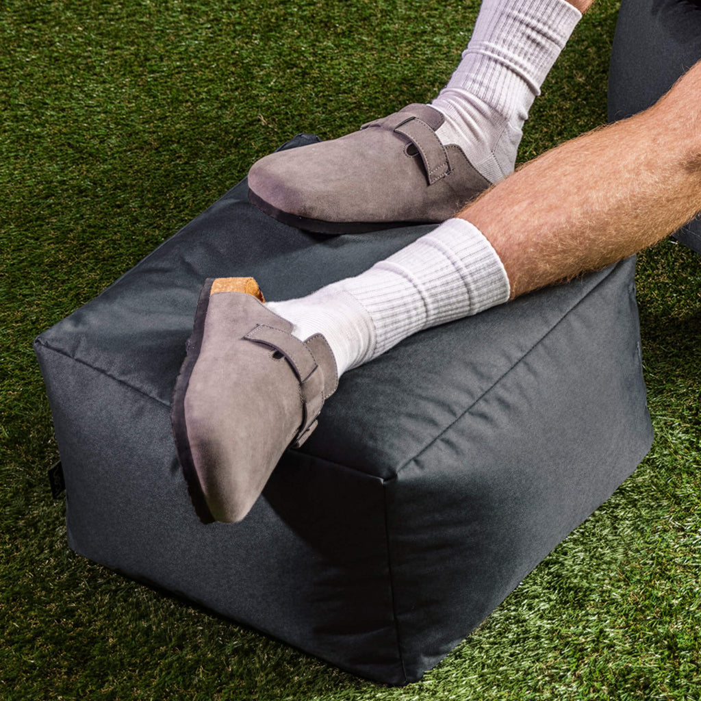 Bean Bag Footstool Indoor Outdoor Charcoal Grey
