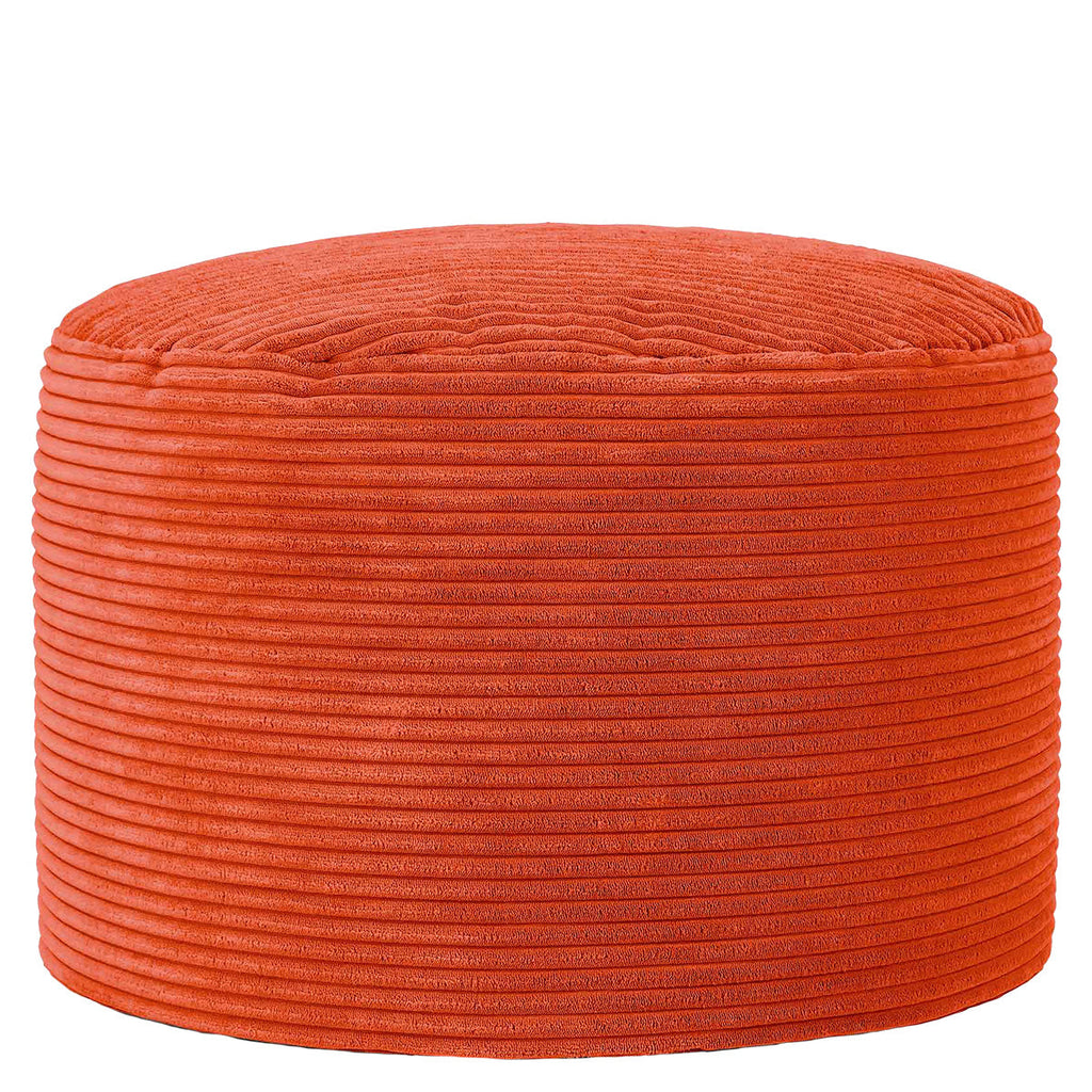 Milano Corduroy Round Pouffe Footstool Terracotta