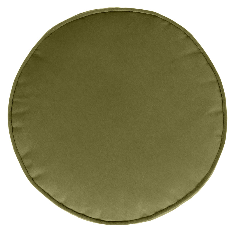 Milano Velvet Round Footstool Bean Bag - Olive Green