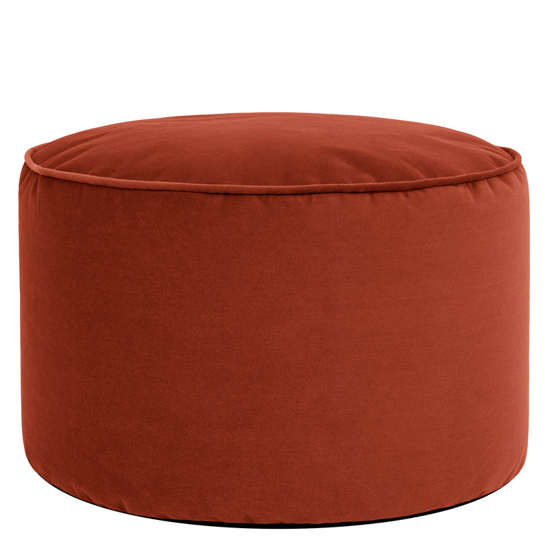 Milano Velvet Round Footstool - Spicy Terracotta