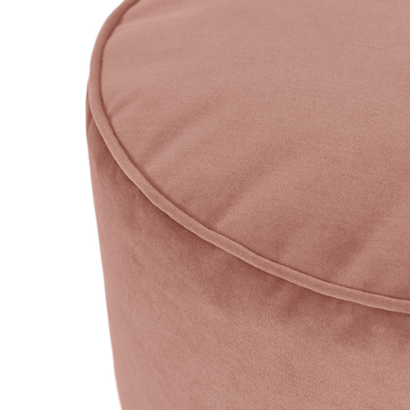 Milano Velvet Round Footstool - Dawn Pink