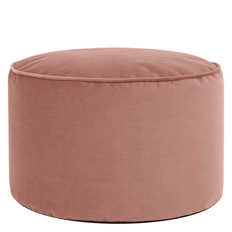 Milano Velvet Round Footstool - Dawn Pink
