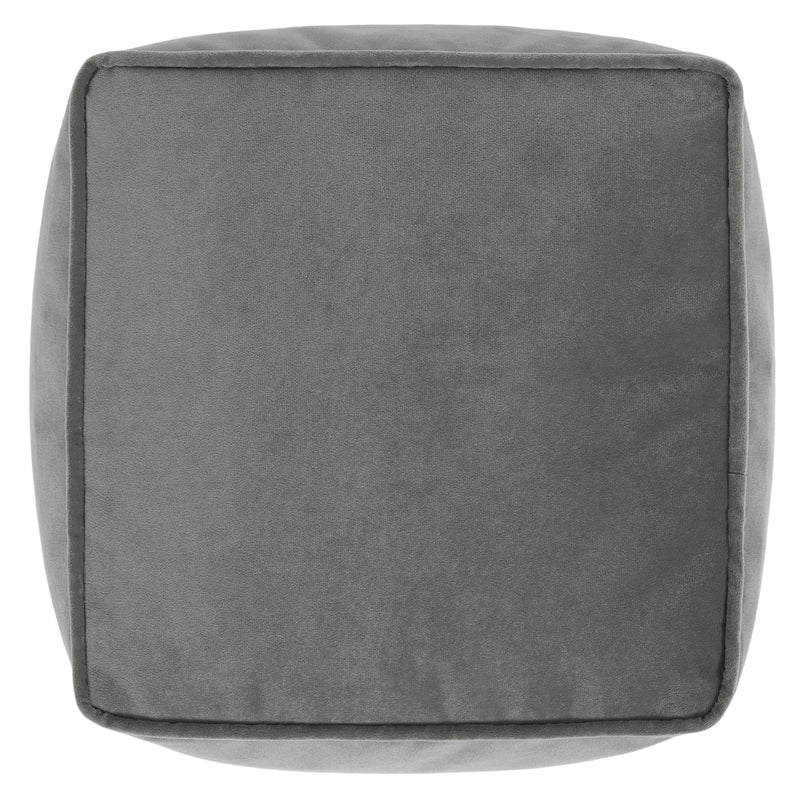 Amara Velvet Square Footstool - Charcoal Grey