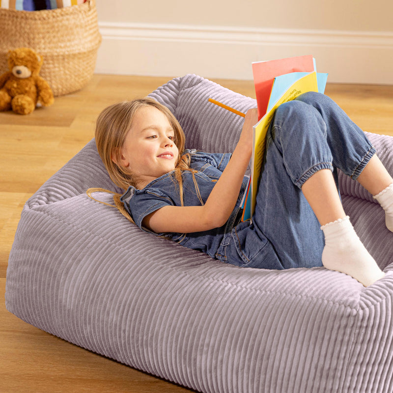 Kids Cecilia Cord Bean Bag Sofa - Lavender