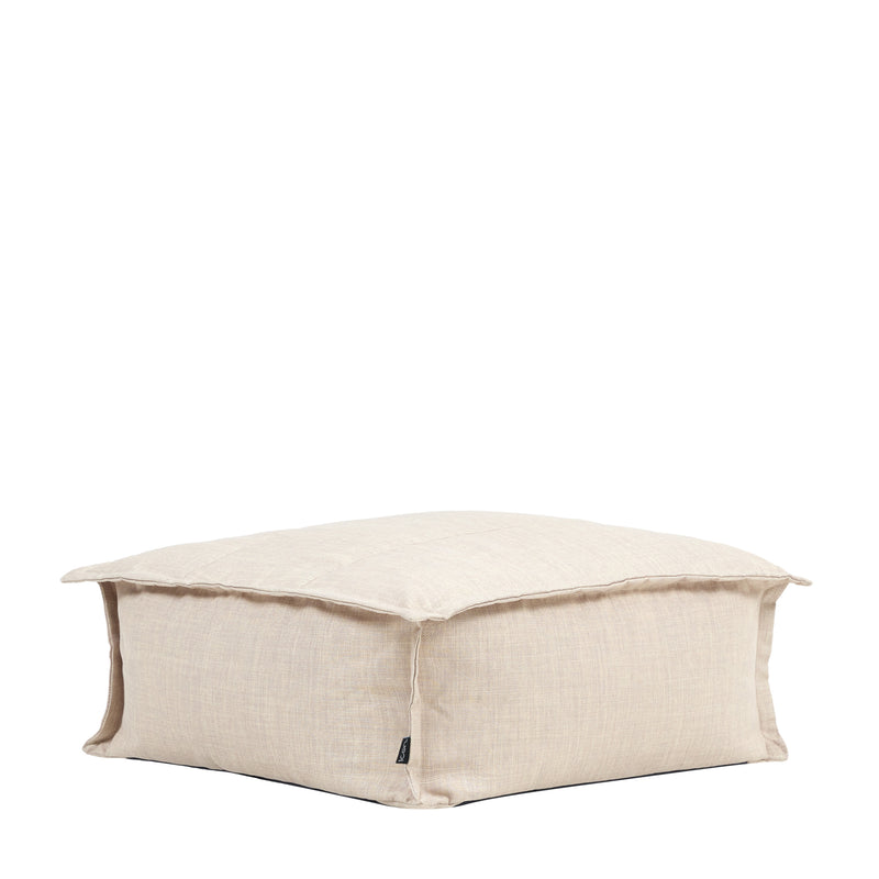 Vita Outdoor Woven Large Square Footstool - Natural