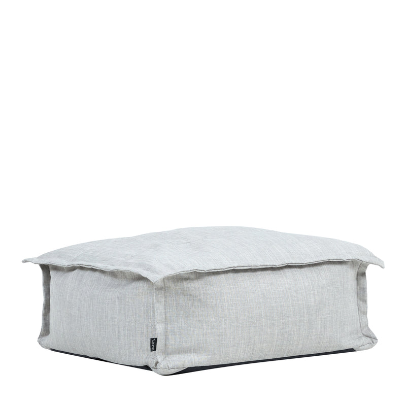 Vita Outdoor Woven Large Square Footstool - Grey