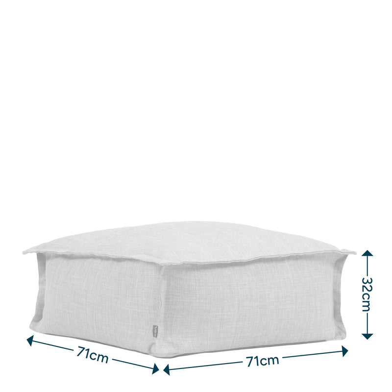 Vita Outdoor Woven Large Square Footstool - Grey