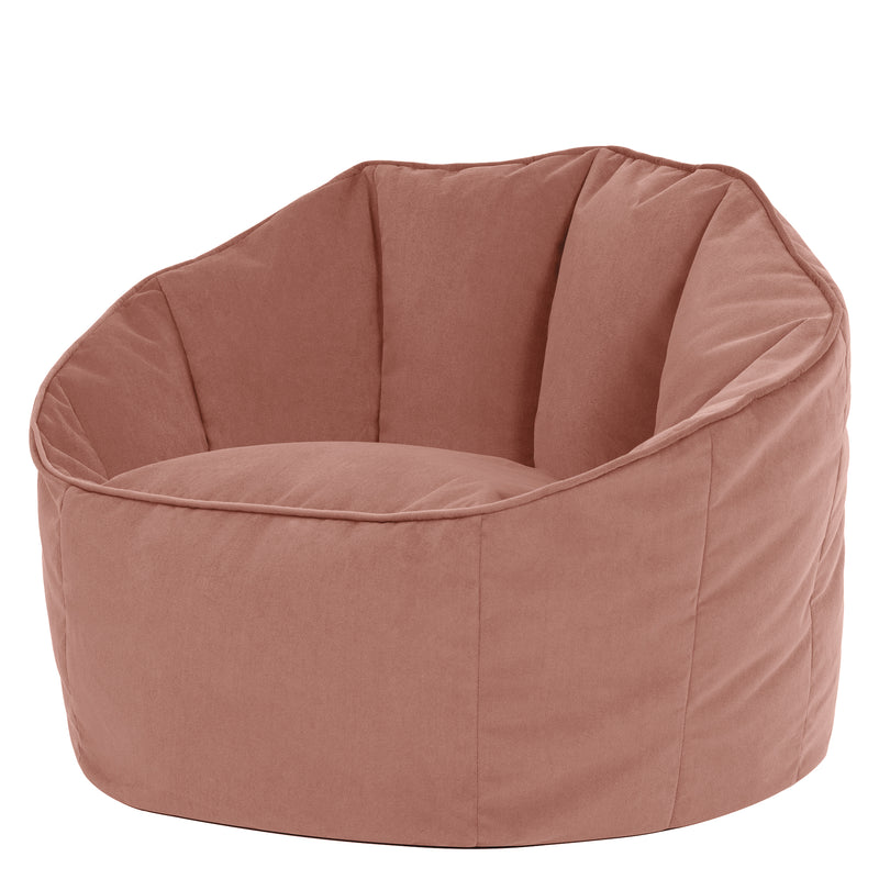 Sirena Velvet Bean Bag Accent Chair - Dawn Pink