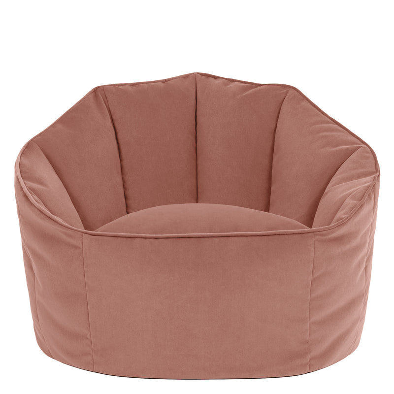 Sirena Velvet Bean Bag Accent Chair - Dawn Pink