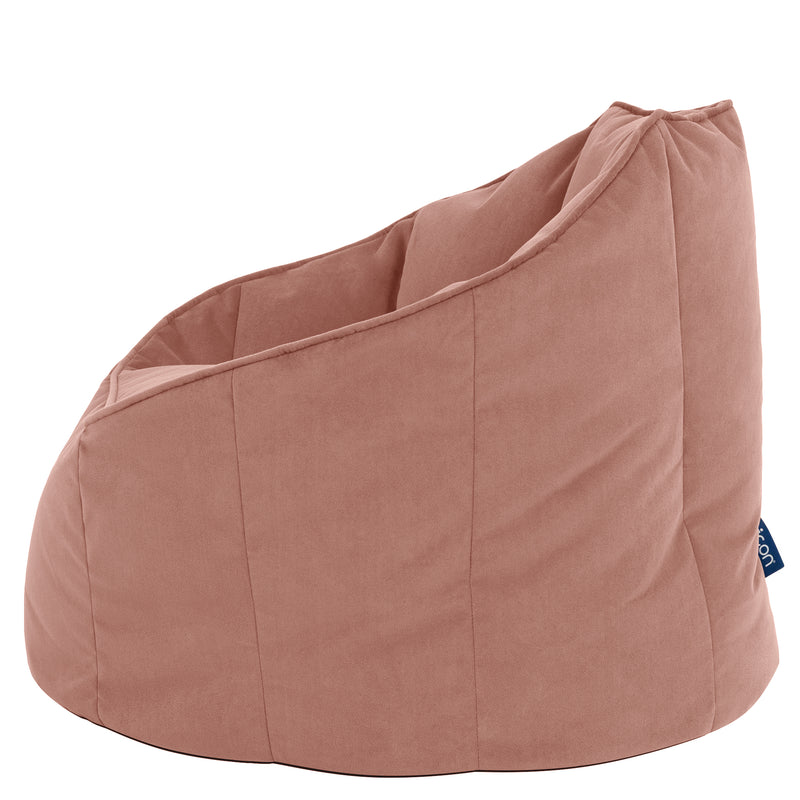 Sirena Velvet Bean Bag Accent Chair - Dawn Pink