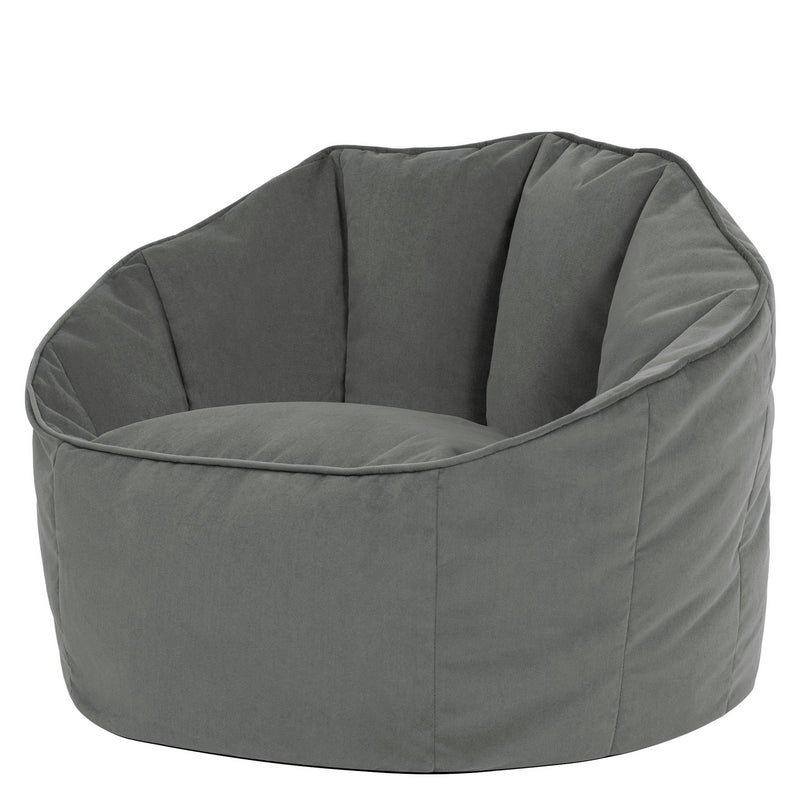 Sirena Velvet Bean Bag Accent Chair - Charcoal Grey