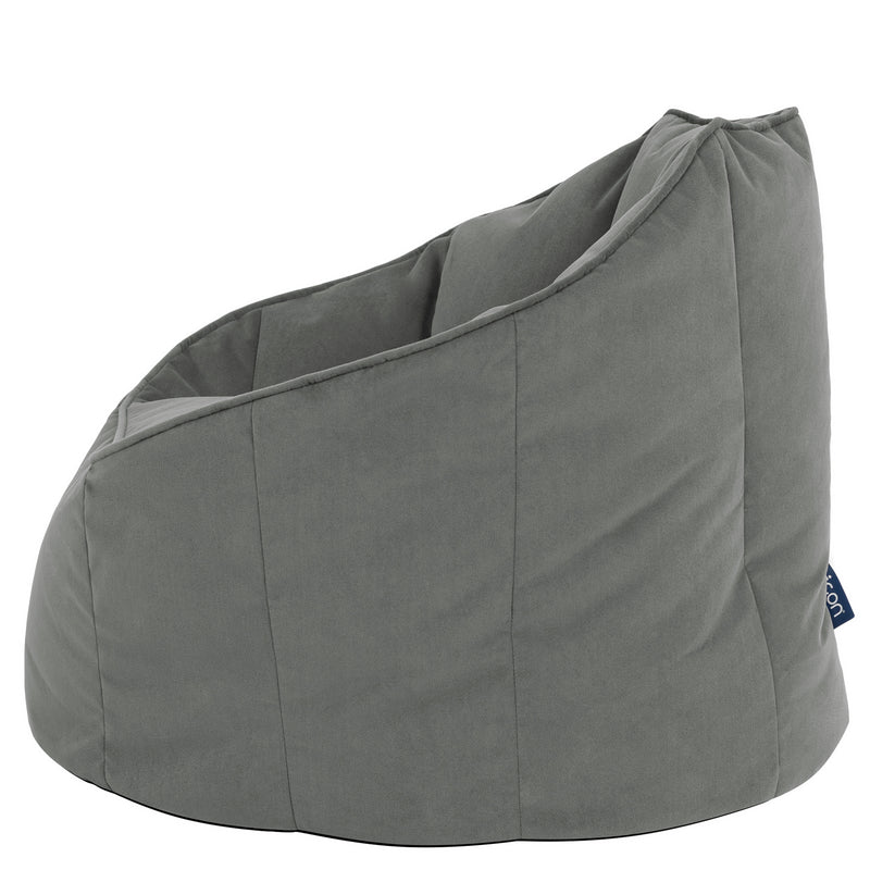 Sirena Velvet Bean Bag Accent Chair - Charcoal Grey