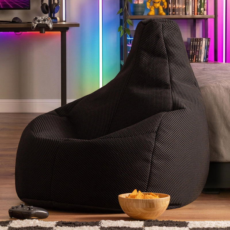 Gaming Performance Mesh Recliner Bean Bag - Black