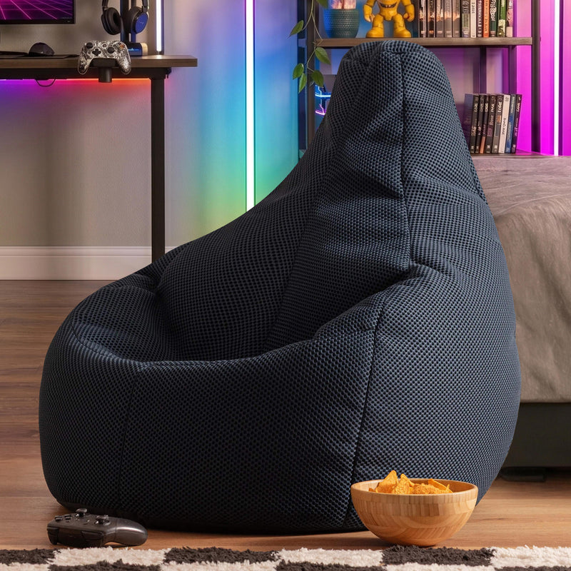 Gaming Performance Mesh Recliner Bean Bag - Navy Blue