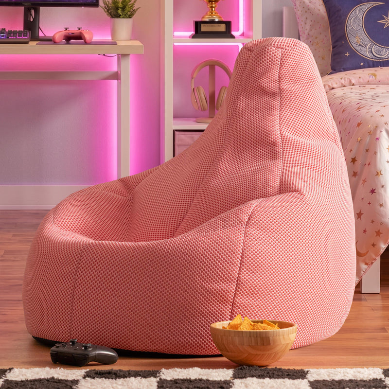 Gaming Performance Mesh Recliner Bean Bag - Pink