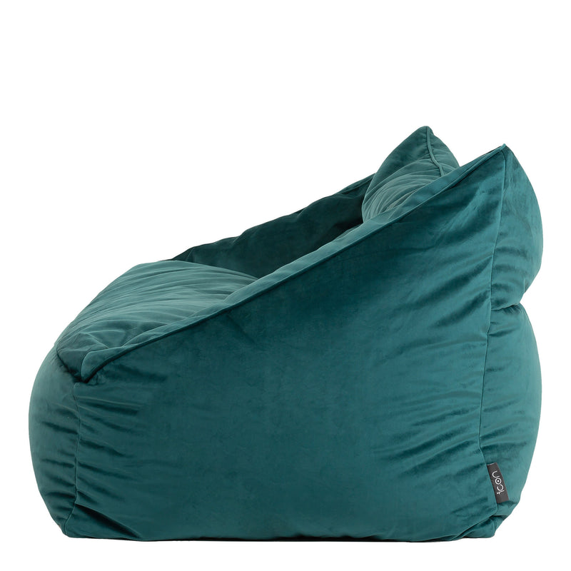Cecilia Velvet Loveseat Bean Bag - Teal