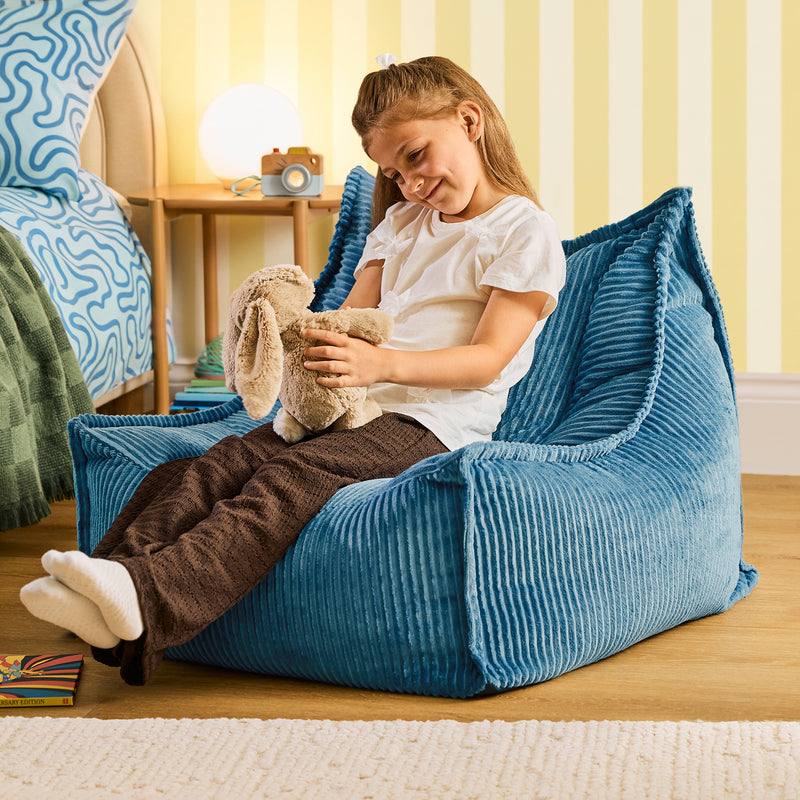 Kids Alto Cord Bean Bag Chair - Denim Blue
