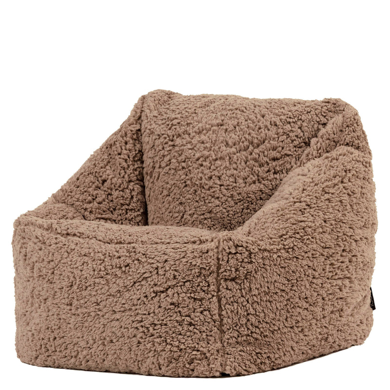 Kids Natalia Teddy Fleece Armchair Bean Bag - Teddy Brown