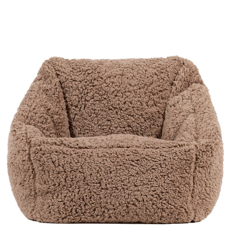 Kids Natalia Teddy Fleece Armchair Bean Bag - Teddy Brown