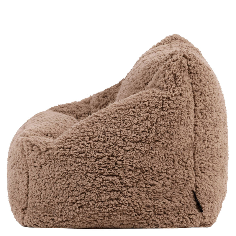 Kids Natalia Teddy Fleece Armchair Bean Bag - Teddy Brown