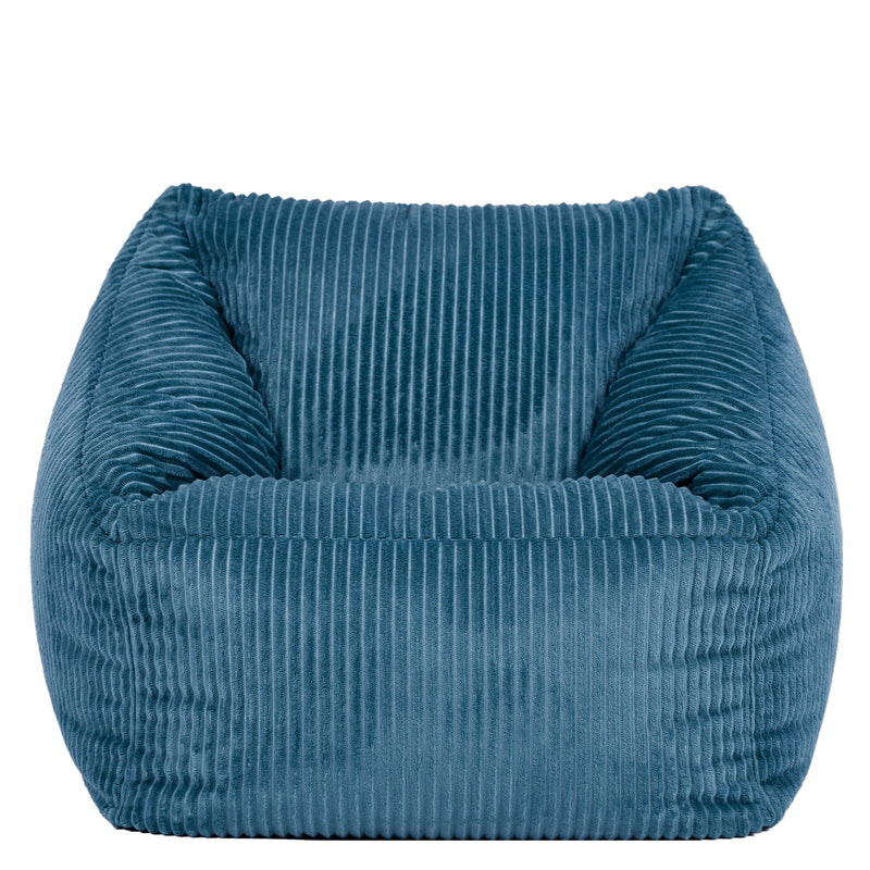 Kids Natalia Cord Armchair Bean Bag - Denim Blue