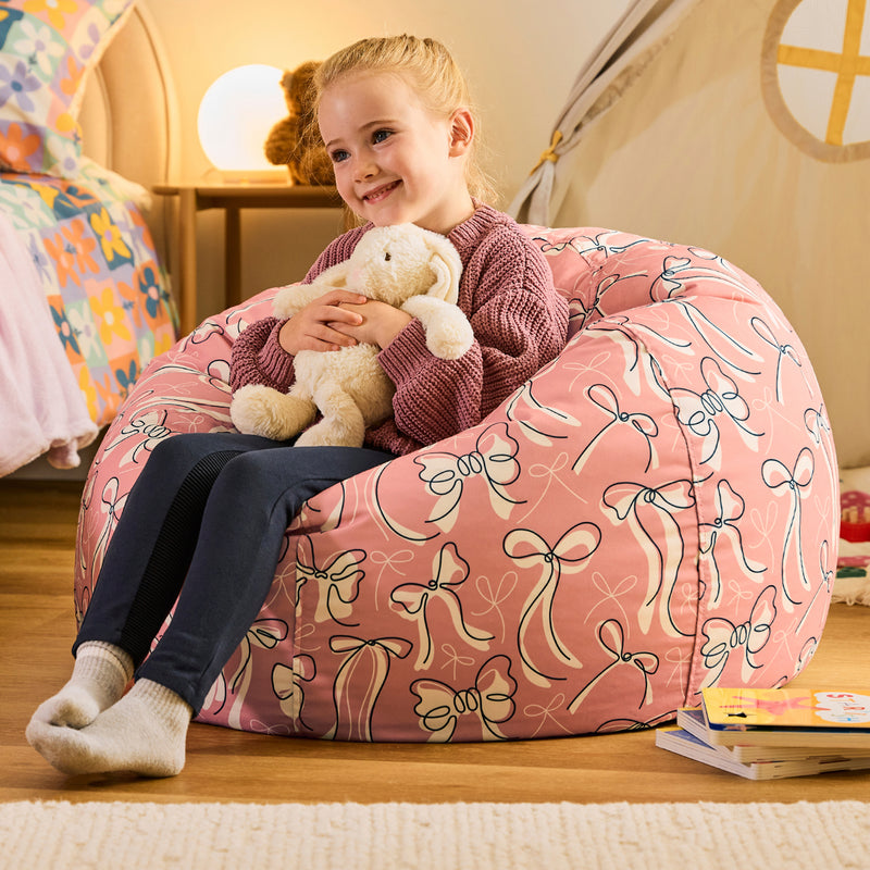 Kids XL Kingston Bow Print Classic Bean Bag
