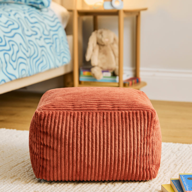 Mini Amara Cord Square Footstool - Terracotta