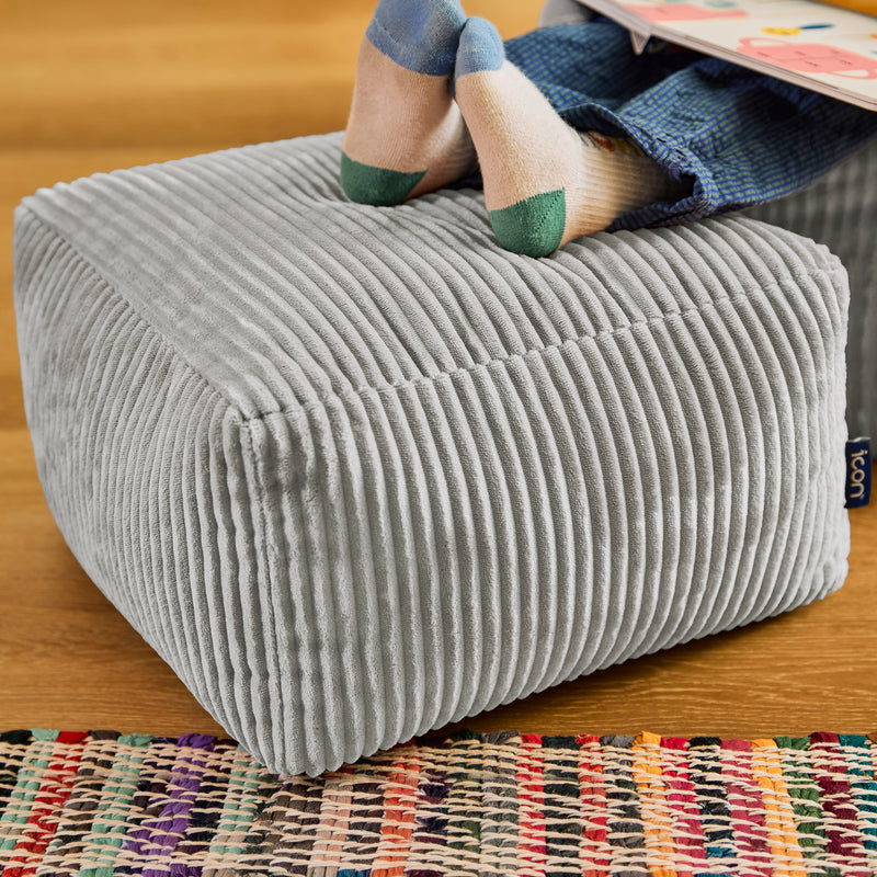 Mini Amara Cord Square Footstool - Grey