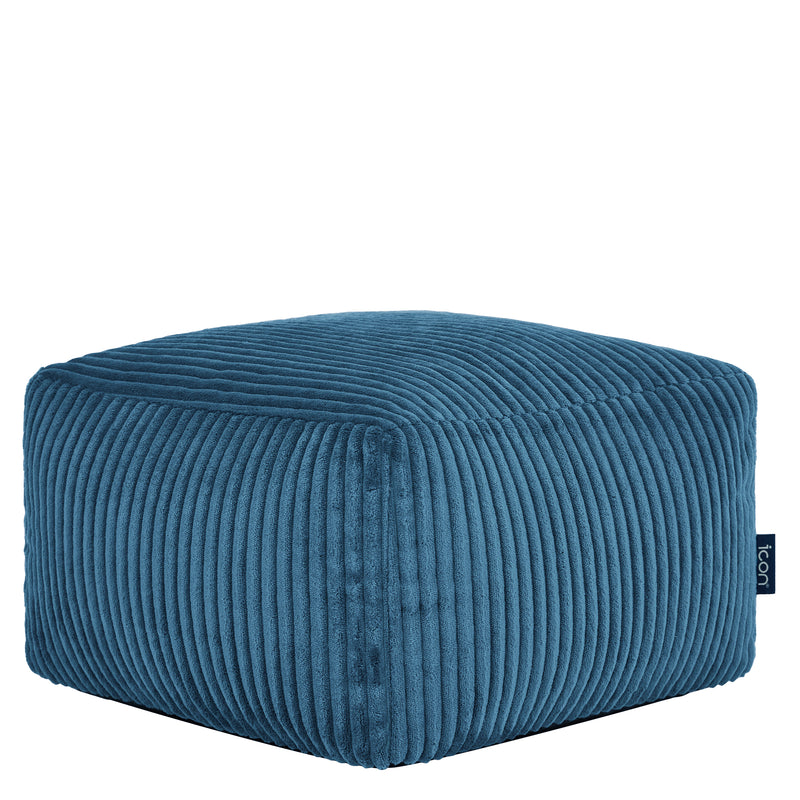 Mini Amara Cord Square Footstool - Denim Blue