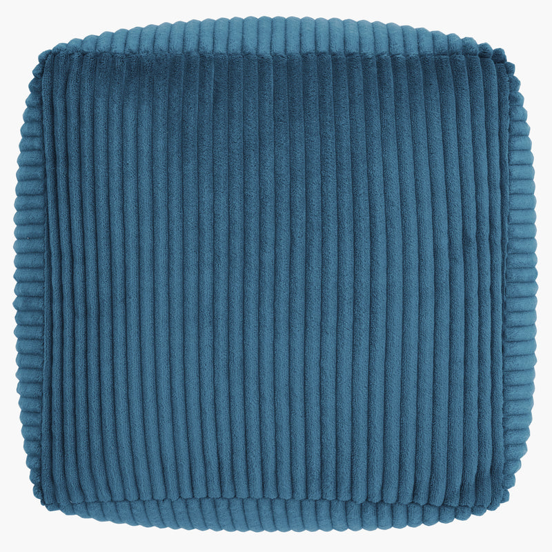 Mini Amara Cord Square Footstool - Denim Blue