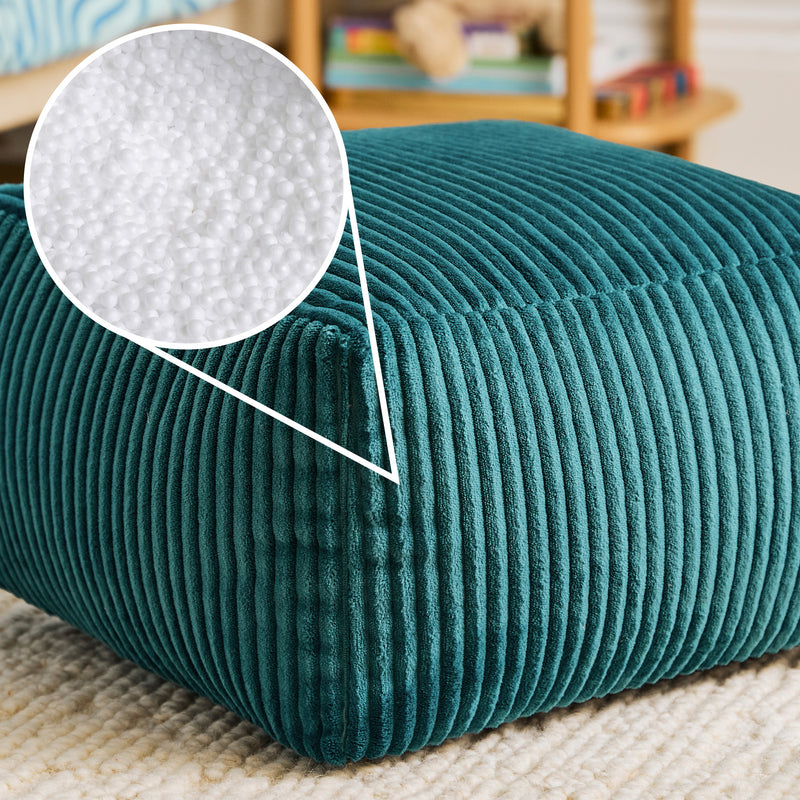 Mini Amara Cord Square Footstool - Teal
