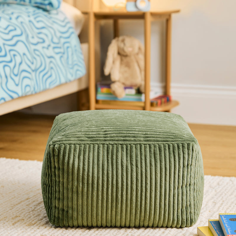 Mini Amara Cord Square Footstool - Sage Green