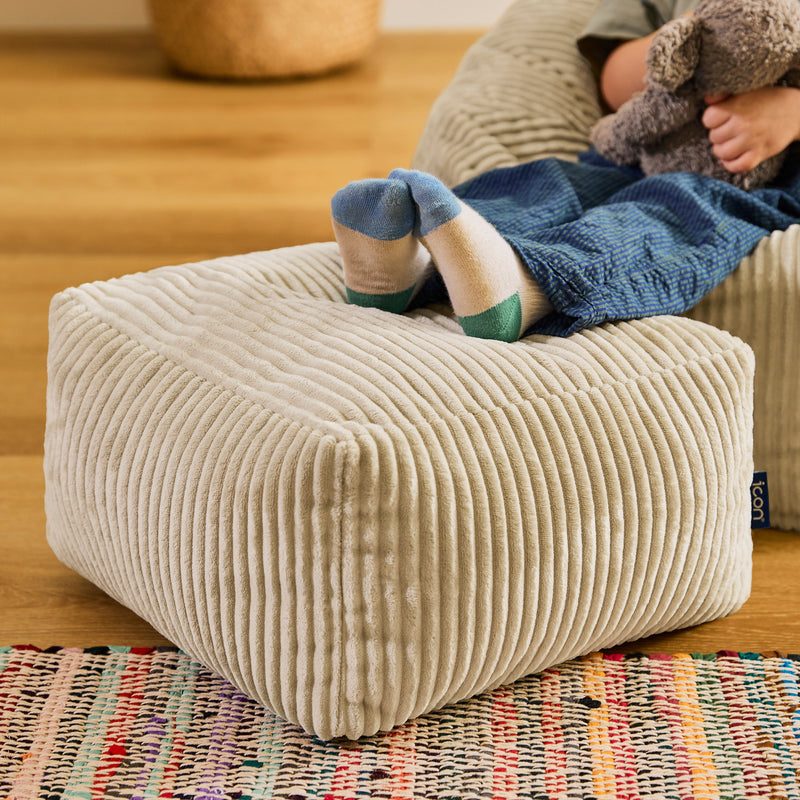 Mini Amara Cord Square Footstool - Stone