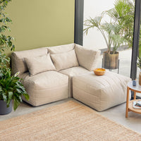 Noa Modular Outdoor Woven Bean Bag Sofa - Natural