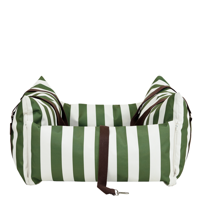 Pet Travel Bed - Medium - Stripe Green